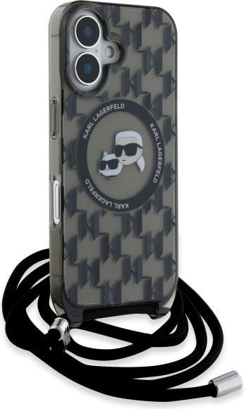 Actual product image Karl Lagerfeld KLHMP16SHCKCKLCK iPhone 16 6.1" czarny/black hardcase IML Crossbody Monogram Karl (Apple iPhone 16)