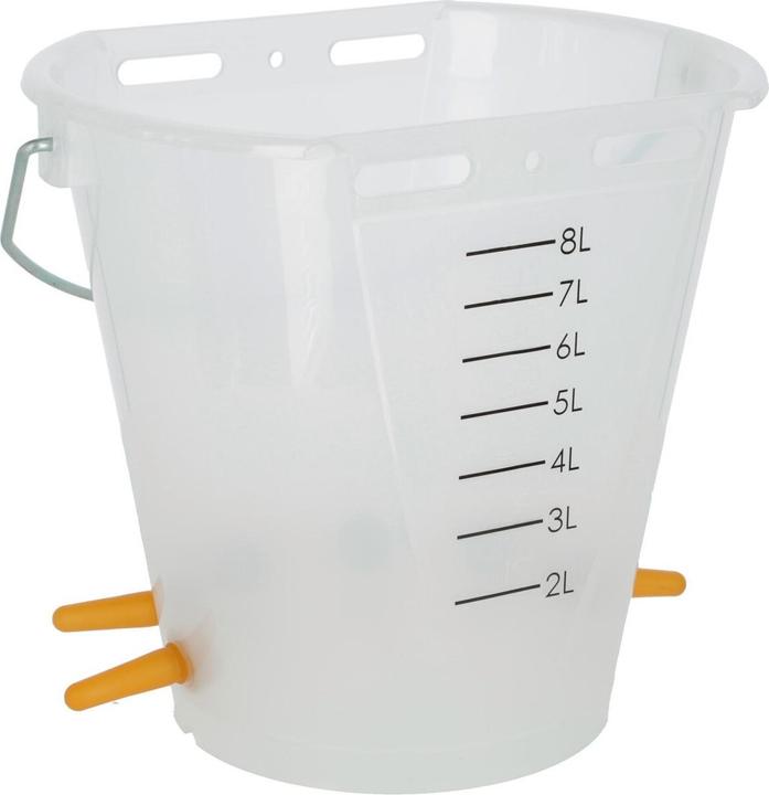 Produktbild Kerbl 27513 Lammeimer mit 5 Saugern, Weiss/Transparentes, 8L Kapazität
