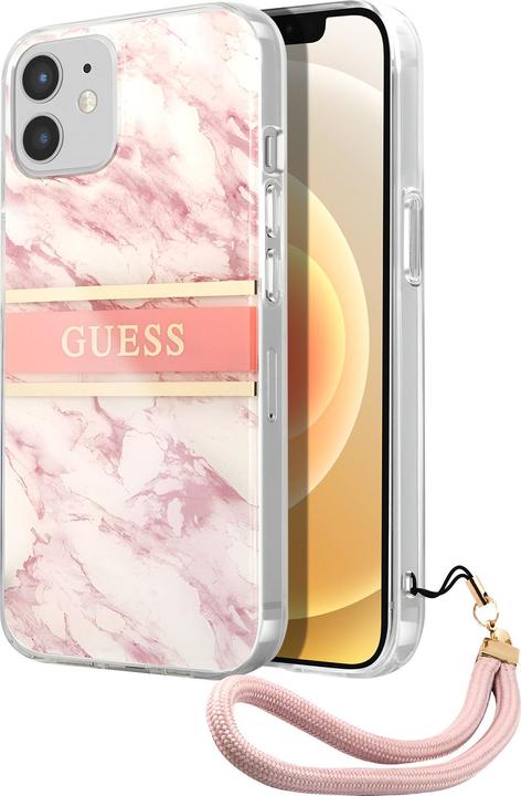 Immagine prodotto Guess Manicotto con cinturino in marmo, serie rosa (Realme 12 Pro+, Apple iPhone 12)