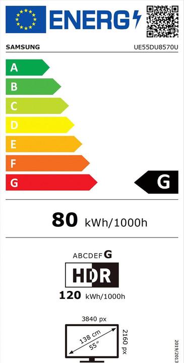 Label énergétique Samsung TV LED (55", 4K, 2024)