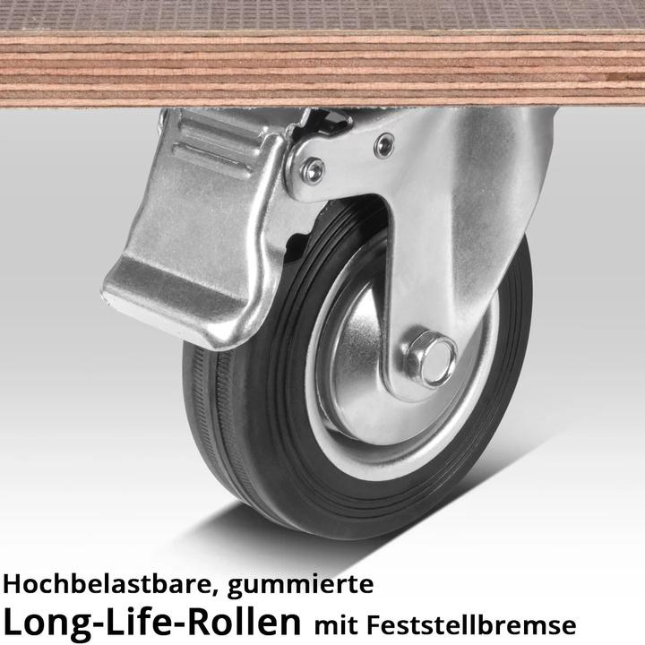 Immagine prodotto Stahlwerk Carrello fino a 300 kg 90x60 cm Carrello per il trasporto Tavola rotante Carrello per il trasporto (300 kg)