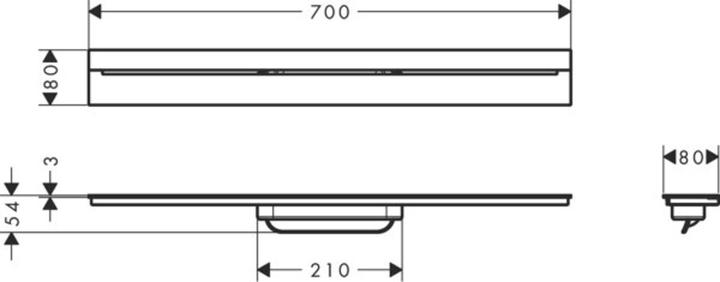 Image du produit Axor Drain Set de finition rigole, 700mm pour montage mural, 42525 (700 mm)