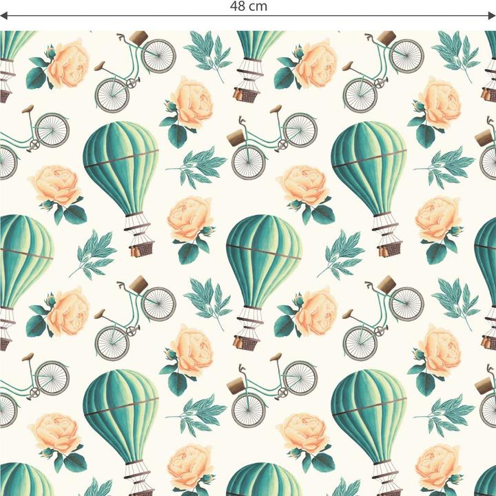 Image du produit Trenddeko Ballon à air chaud vintage - turquoise (1008 x 48 cm)