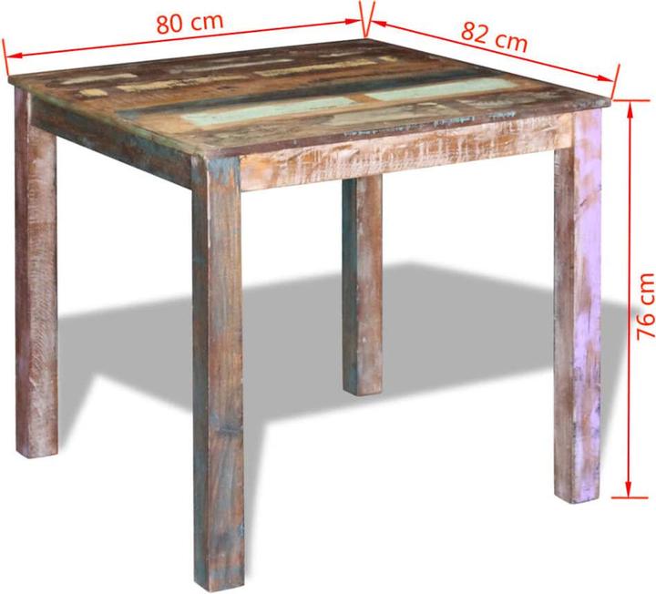 Produktbild VidaXL Esstisch Altholz 80x82x76 cm,Farbe: Mehrfarbig,Material (80 x 82 x 76 cm)