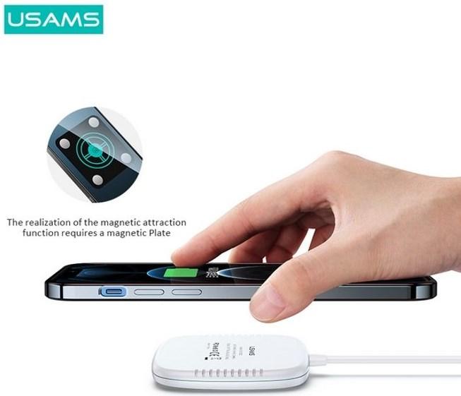 Produktbild Usams Ultra-thin Magnetic Fast Wireless Charger (15 W)