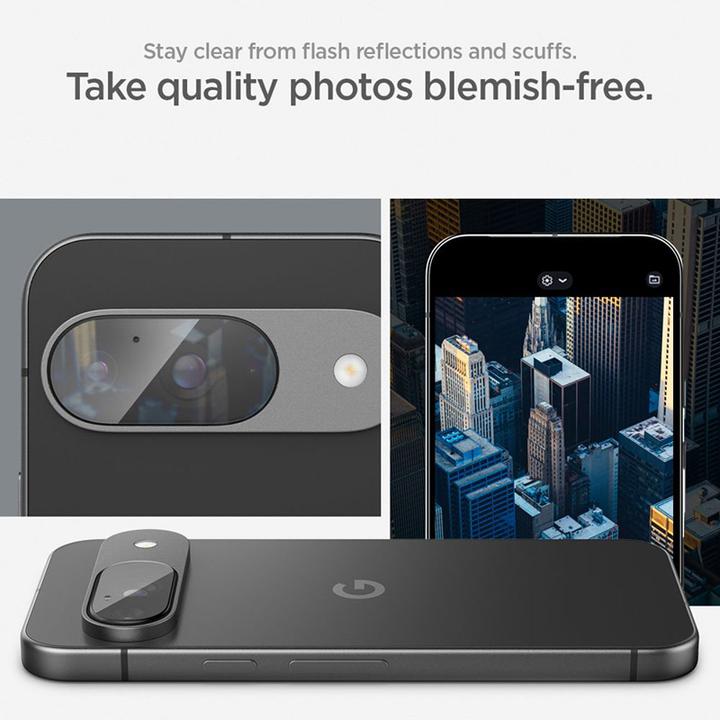 Actual product image Spigen EZ Fit Tempered Glass Camera Protector Google Pixel 9 2-Pack (2 Piece, Google Pixel 9)