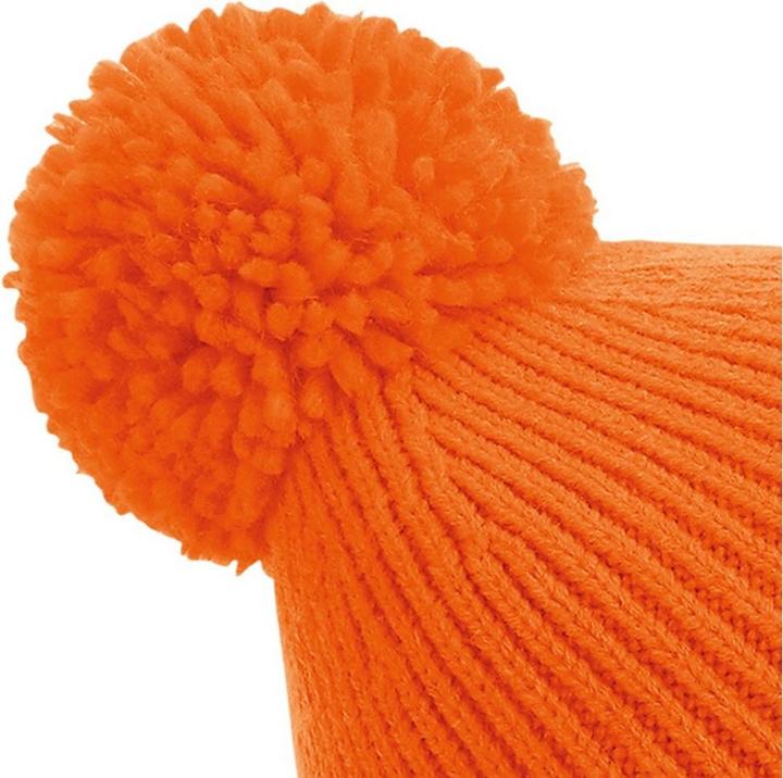 Image du produit Beechfield Bonnet à pompon en tricot à côtes Engineered (Taille unique)