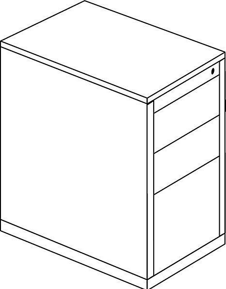 Produktbild Mauser Schubladencontainer,720x800mm, 2xMaterialschub, Hängeregistratur, weiss/grau/weiss