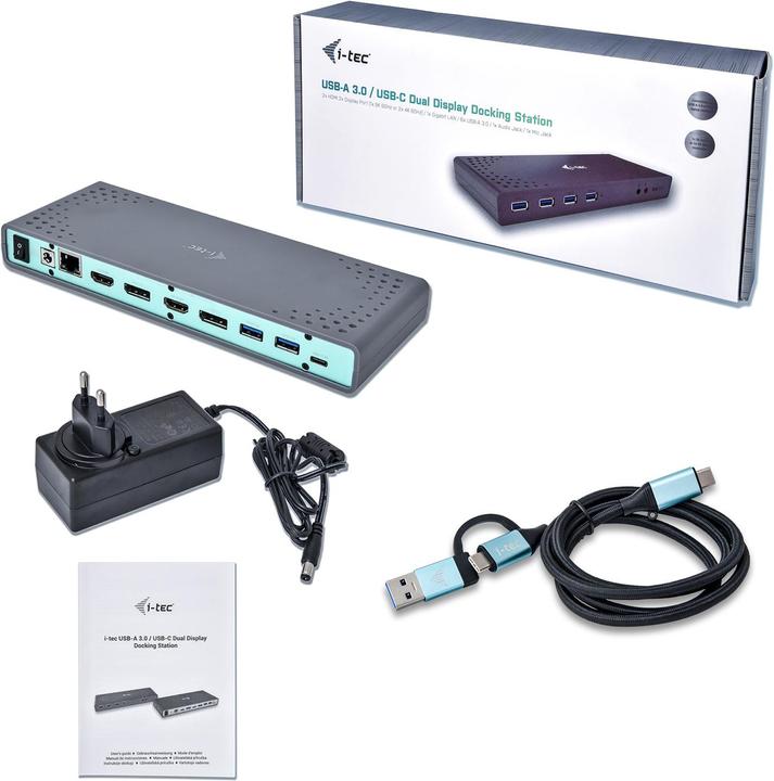 Image du produit i-tec Dock double 4K USB 3.0 / USB-C (USB-C, 6 Ports)