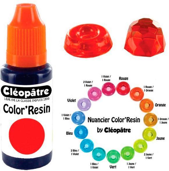 Actual product image Cléopâtre COLOR'RESIN, transp. resin paint 15 ml (Red, 15 ml)