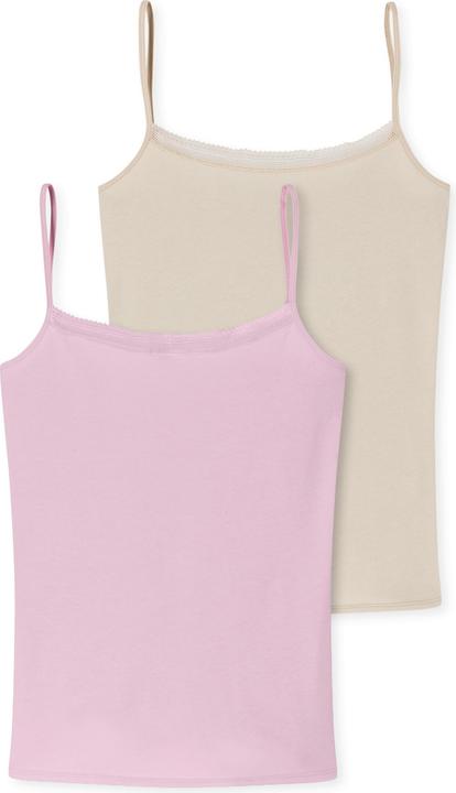 Actual product image Schiesser 2 Pack Cotton Lace Spaghetti Top (46)
