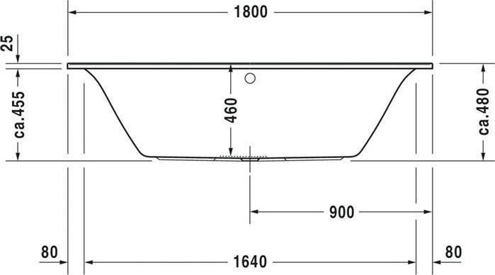 Produktbild Duravit Rechteck-Badewanne DARLING NEW 1800x800mm, 2 Rückenschrägen weiss (165 l, 180 cm, 80 cm)