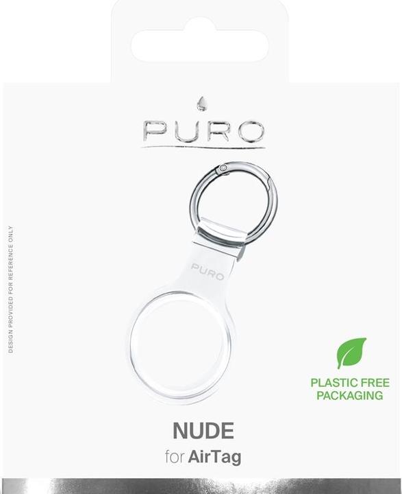 Actual product image Deltaco Puro NUDE Apple Airtag key ring with case - Transparent