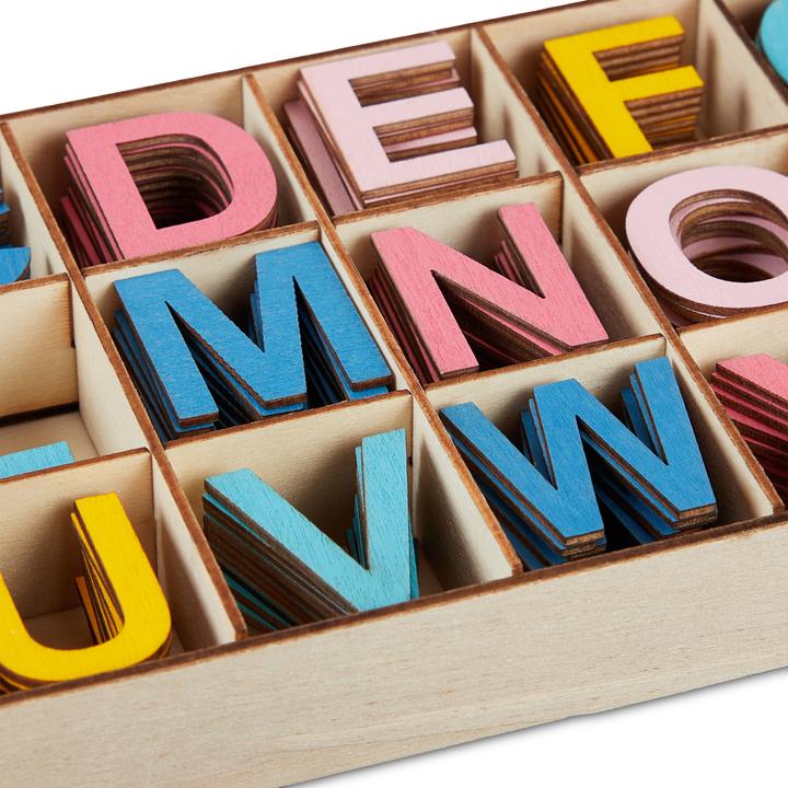 Actual product image Relaxdays 324-piece wooden letter set