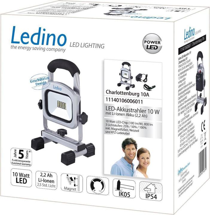 Actual product image Ledino LED Battery Spotlight 10W (800 lm)