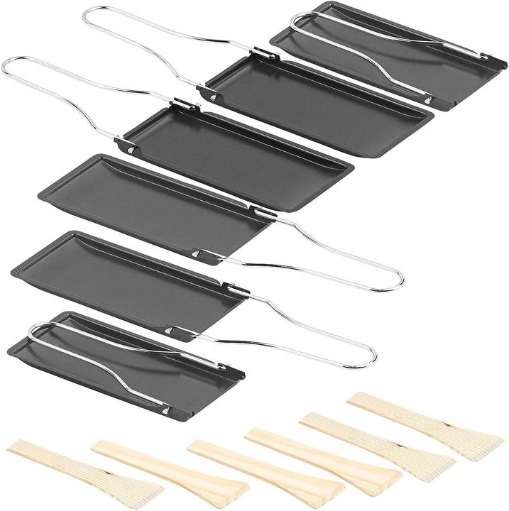 Rosenstein & Söhne Set of 6 grill pans with foldable handle