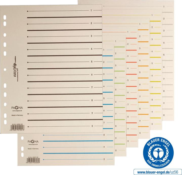 Produktbild Pagna Trennblatt Easy Rip DIN A4 Kraftkarton recycelt chamois schwarz 100 St./Pack.