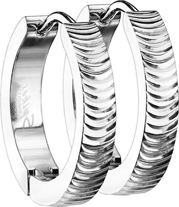Produktbild Hollywood Body Jewelry Ohrring zum Klappen silber gerillt (Chirurgenstahl 316L, ohne Messing)