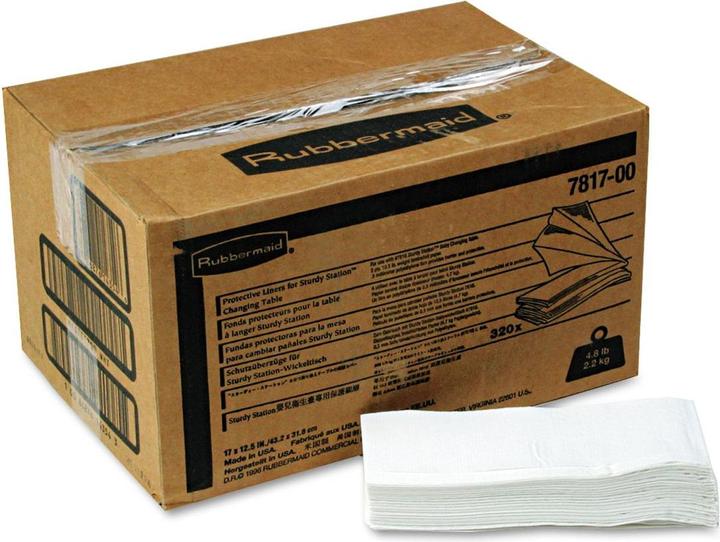 Produktbild ReinigungsBerater Schutztücher Weiss für Babywickelstation für Rubbermaid Baby Wickelstationen