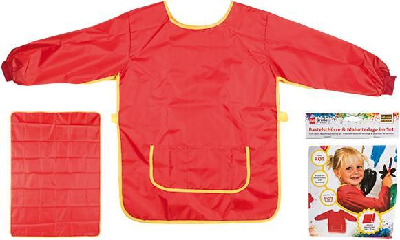 Immagine prodotto Idena Set di grembiule e tappetino per dipingere, rosso