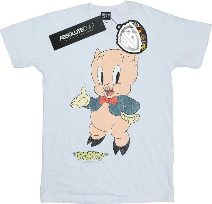 Actual product image Looney Tunes Mens Porky Pig Distressed T-Shirt (3XL)