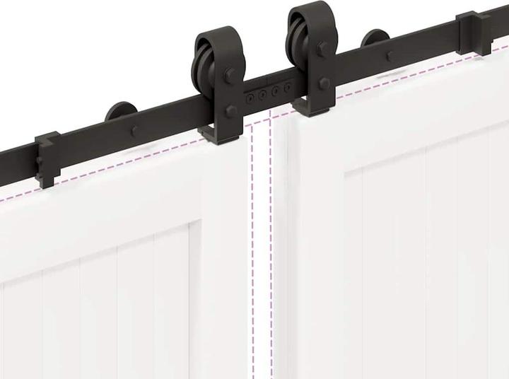 Image du produit VidaXL Kit de ferrures de portes coulissantes 183 cm Acier noir Kit de ferrures de portes coulissantes