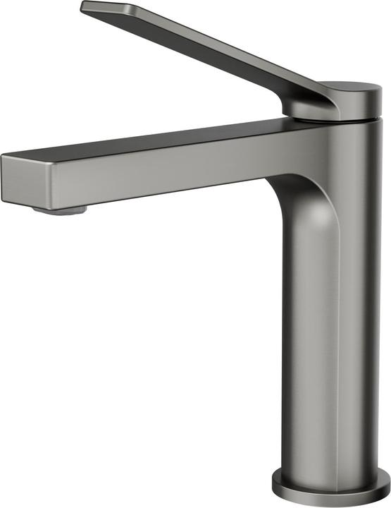 Actual product image Emke Bathroom tap, anthracite matt, mixer tap washbasin, brass, with aerator, ceramic cartridge