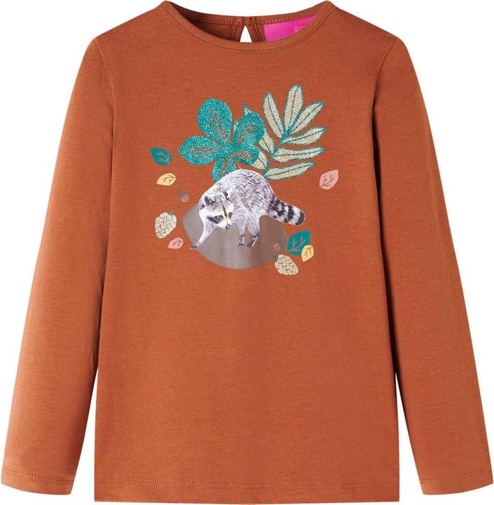 Actual product image VidaXL Children's long-sleeved shirt Cognac 104,Material: 95 % cotton. 5 (104)