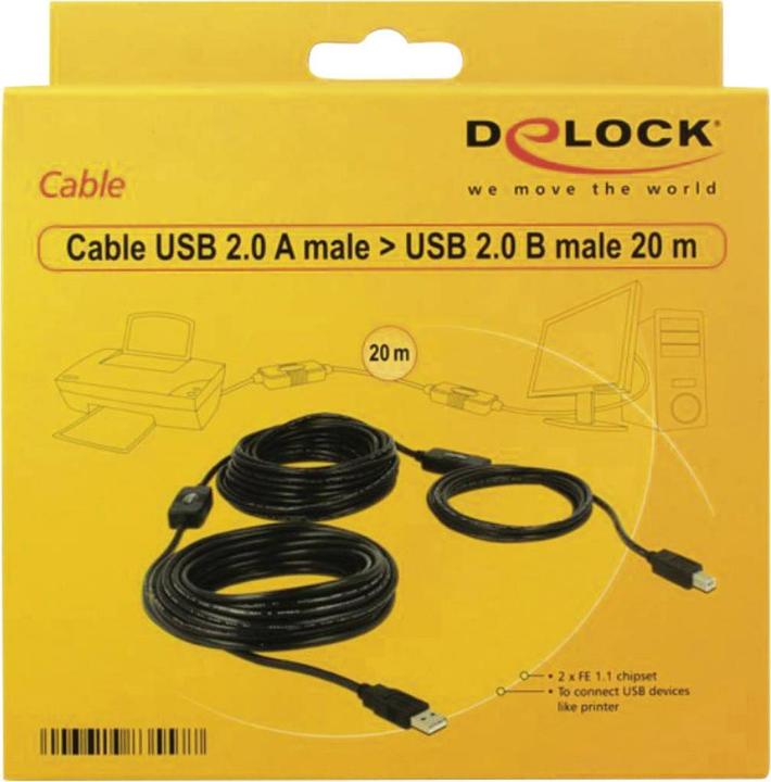 Actual product image Delock extra long USB cable (20 m, USB 2.0, 2.50 W)