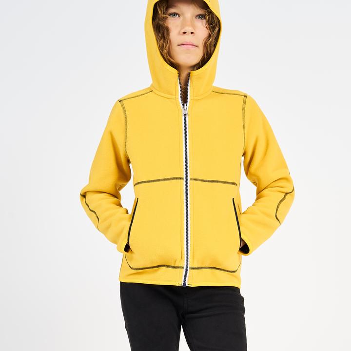 Produktbild Tribord Fleecejacke Segeln Kinder warm wendbar 500 marineblau/gelb (3, 4)