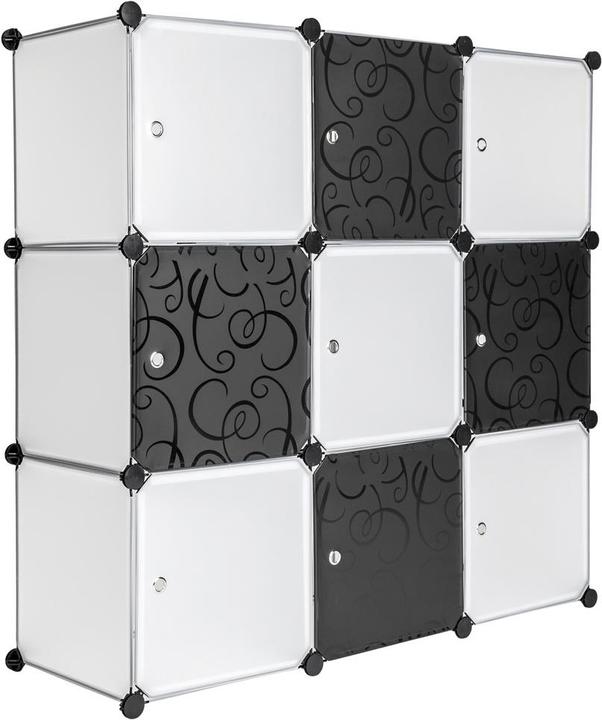 tectake Steckregal 9 Boxen mit Türen (112 x 37 x 112 cm)