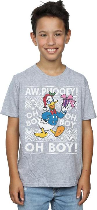 Actual product image Disney Boys Donald Duck Christmas Fair Isle T-Shirt (152, 158)