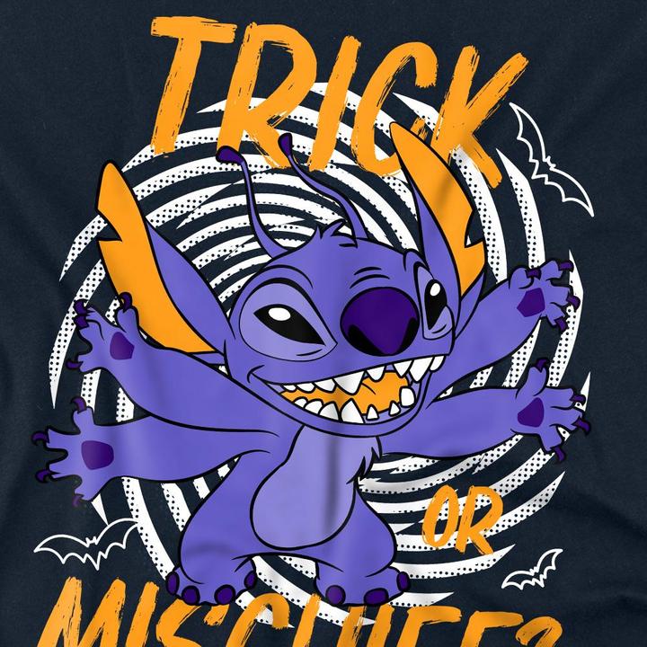 Actual product image Lilo & Stitch Unisex Adult Trick Or Mischief T-Shirt (S)
