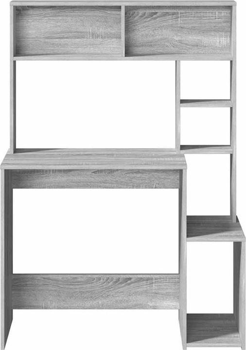 Produktbild VidaXL Schreibtisch mit Regal Grau Sonoma 100x45x140 cm Holzwerkstoff (100 x 45 x 140 cm)