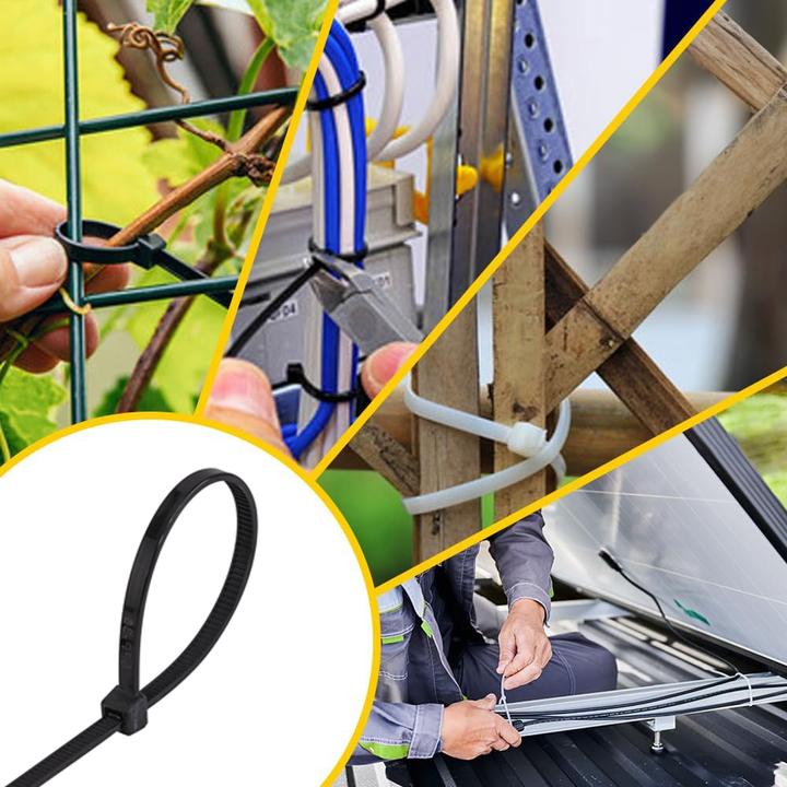 Immagine prodotto Offgridtec Kabelbinder 1000 Stk. Schwarz Nylon UV-Beständig Verschiedene Längen 100mm 150mm 200mm 250mm 300mm (Fascette in plastica, 300 mm, 1000 pz.)