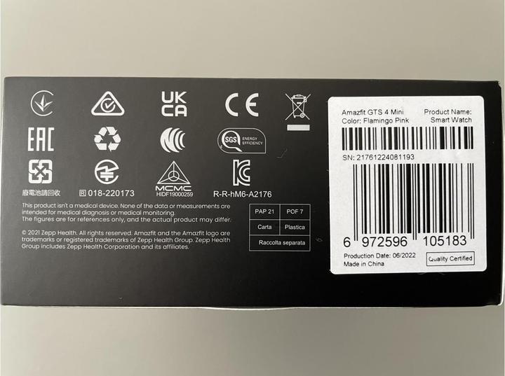 Produktbild Amazfit GTS 4 mini (36.70 mm)