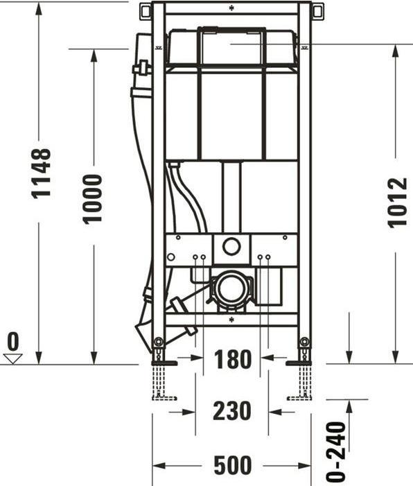 Produktbild Duravit Wand-WC-Element DURASYSTEM 500x1148mm, Geruchsabsaugung, Trockenbau