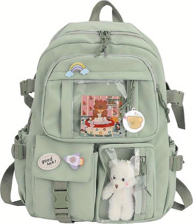 Only-Bags.Store Travel Backpack Multi-Pocket Waterproof College School Bag Transparent Bag
