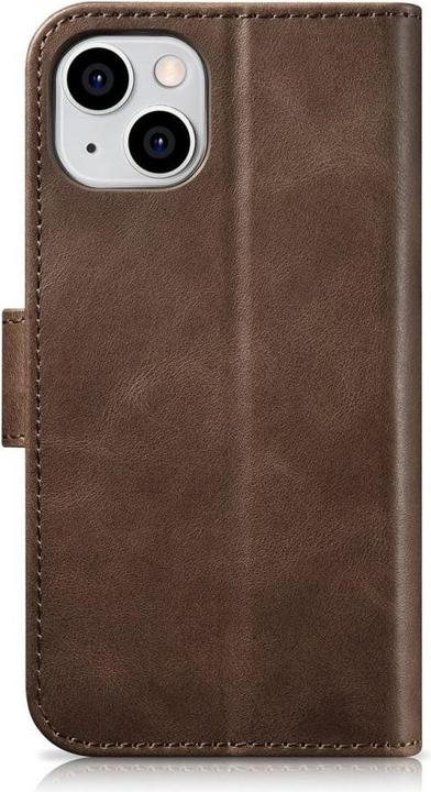 Image du produit iCarer Oil Wax Wallet Case 2in1 Etui iPhone 14 Cuir Flip Cover Anti-RFID Brown (WMI14220721-BN) (Apple iPhone 14)