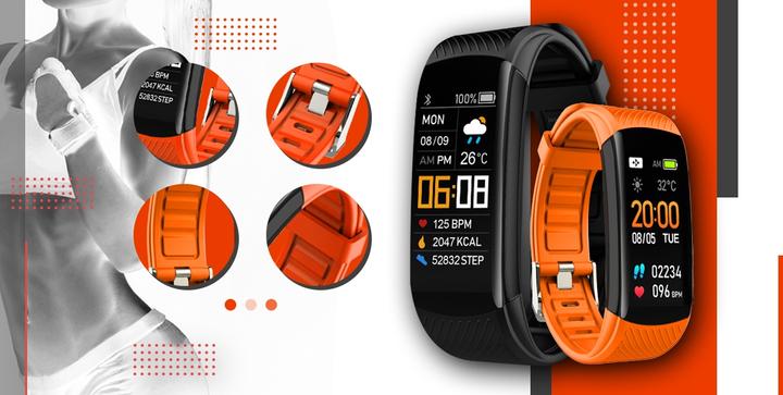 Image du produit Giewont Fit&GO Duo GW200-9 Smartband - Noir + bracelet Power orange