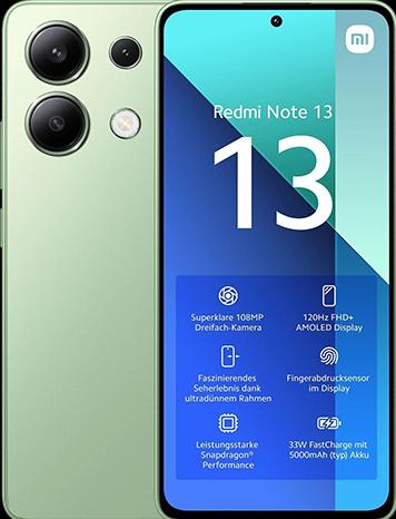 Actual product image Xiaomi Redmi Note 13 (256 GB, Mint green, 6.67", Hybrid Dual SIM, 108 Mpx, 4G)