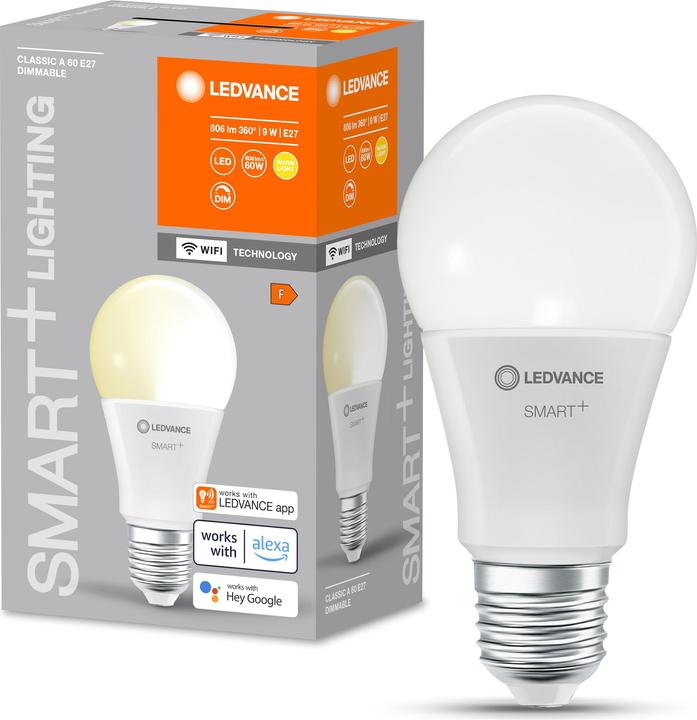 Produktbild Ledvance Smart+ Wifi Classic (E27, 9 W, 806 lm, 1 x, F)