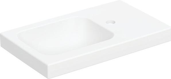 Geberit iCon Light Handwaschbecken, 53 cm x 31 cm, mit Hahnloch rechts, ohne Überlauf, Ablagefläch (585 mm, 530 mm)