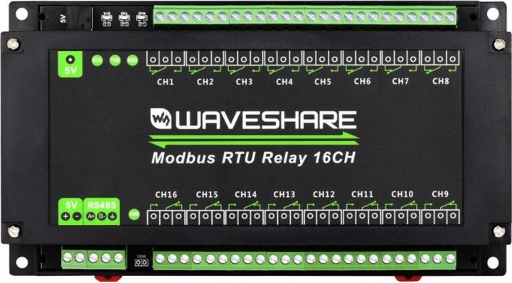 Image du produit WaveShare Relais 16 canaux RS485 Modbus RTU Relay 16CH
