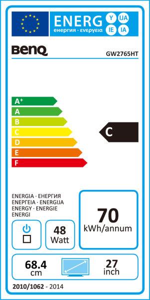 Etichetta energetica BenQ Gw2765ht (2560 x 1440 pixel, 27")