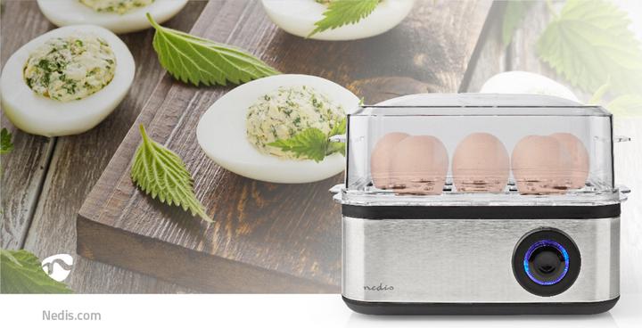 Actual product image Nedis KAEB130EAL - Vařič na Vejce | 8 ks | 3 fáze | miska | 500 Wattů (EU plug)