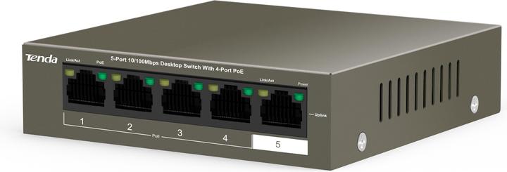 Actual product image Tenda 5-Port FE TEF1105-4-63W 58W (4x PoE) (5 Ports)