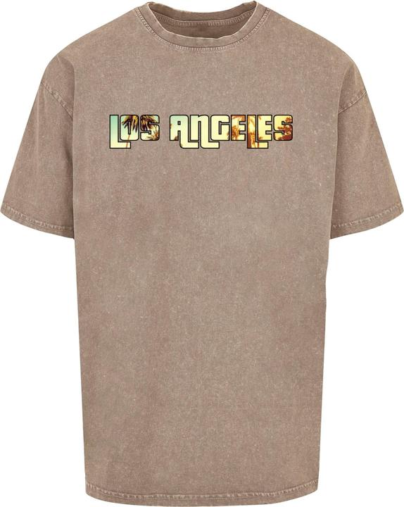 Merchcode Grand Los Angeles Acid Washed Heavy Oversized Tee - 117851