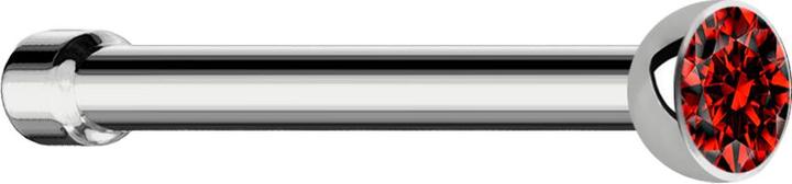 Produktbild Star Piercing Nasenstecker gerade silber mit Kristall rot (Titan G23, ohne Messing)