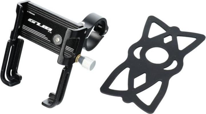 Actual product image Partner Telecom Bicycle accessory Gub GUB bike holder for mobile phone + silicone bandage P10 Aluminium black